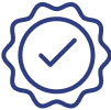 Blue icon of tick