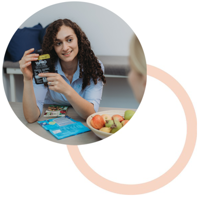 Dietician talking to client