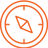 Orange icon of a compus