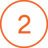 orange icon of number two