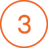 orange icon of number three