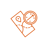 Orange icon of map