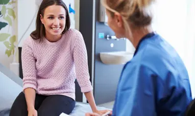 Young woman at doctor